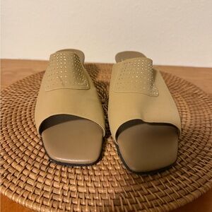 Onex Chic Tan Gold Women's Kitten Heels with Studded Detail